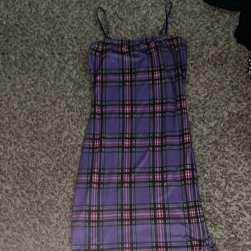 SHEIN Purple Black Slip Mini Dress